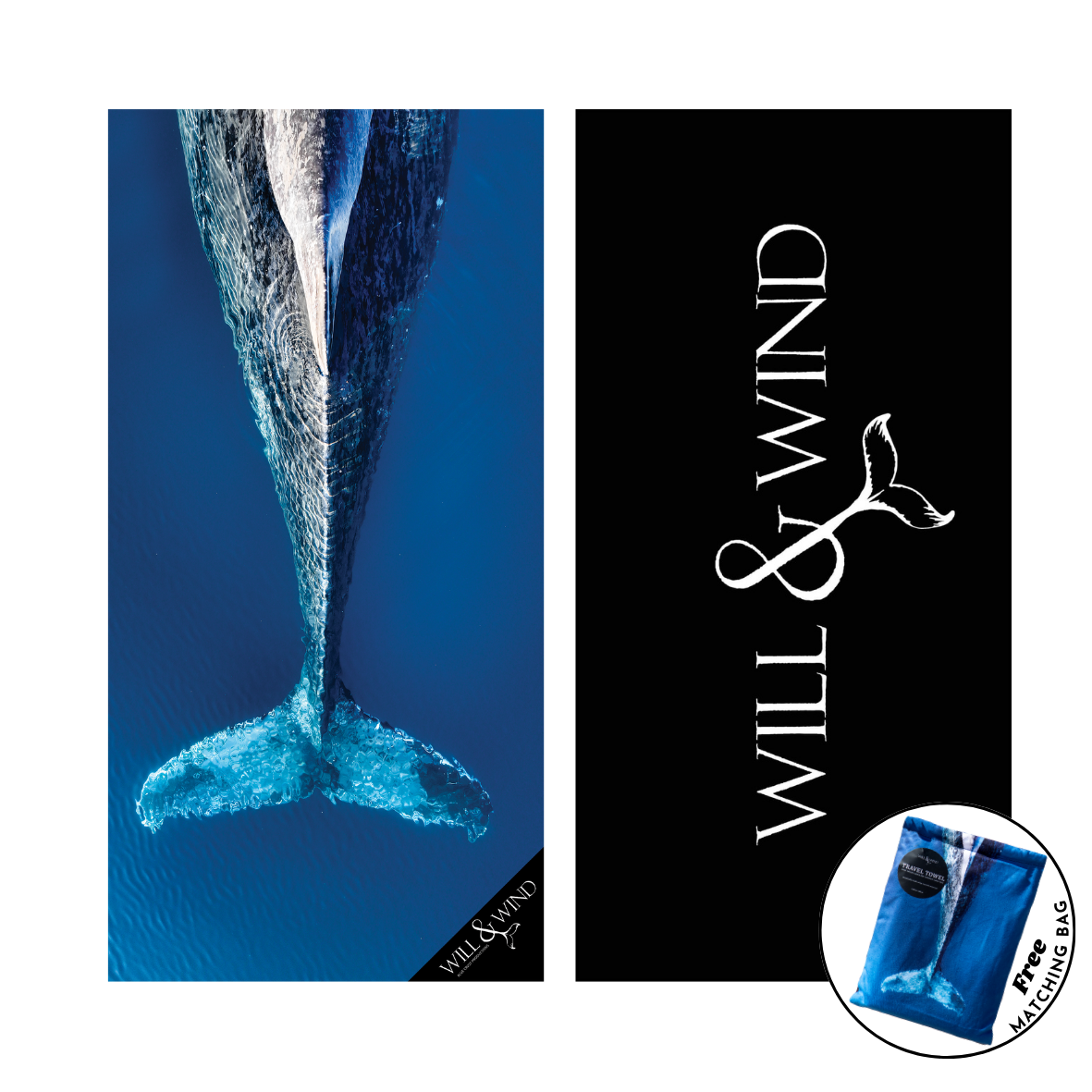 Whale Tail Travel Towel
