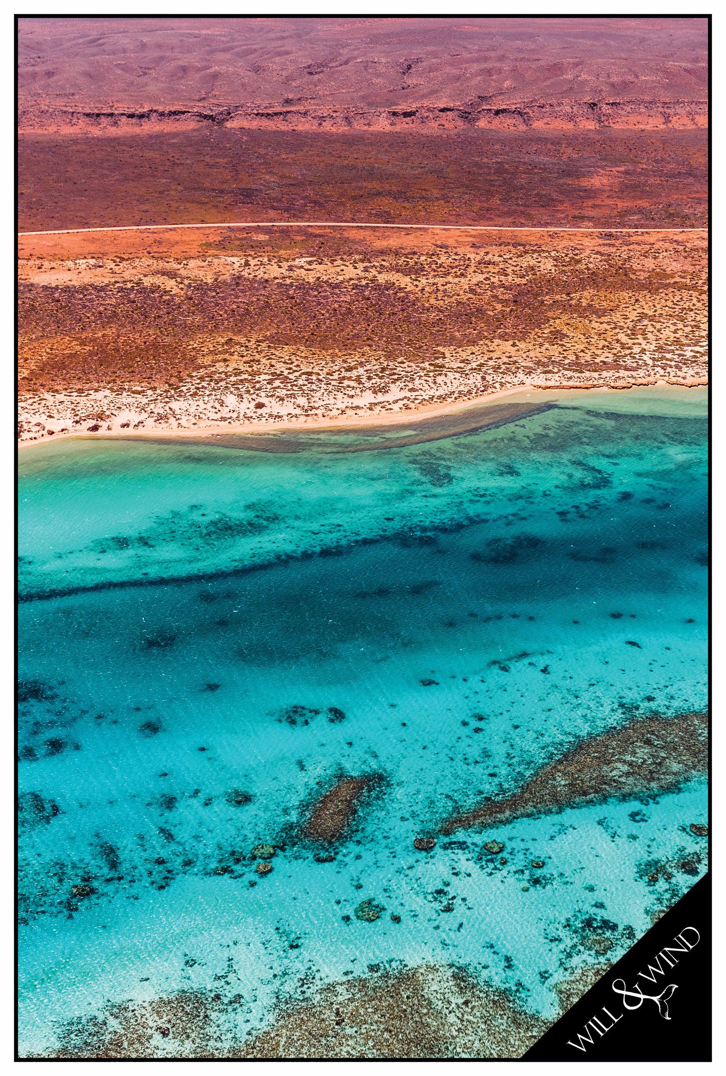 Ningaloo From Above Multi-TowelExclusive design by Violeta Brosig of Blue Media ExmouthInspired by the rugged red ranges meeting the pristine waters of the Ningaloo Coasts fringing reef, just meters from the shore. Quick Dry, Multi-Purpose, Microfiber Handy TowelLarger than a tea towel, smaller than a bath towel. For use in caravans, boats, cars, camera lens, dishes, gym and many more.Sustainably made using post-consumer plastic bottles in the form of recycled Polyester (rPET)$18.99Will and Wind
