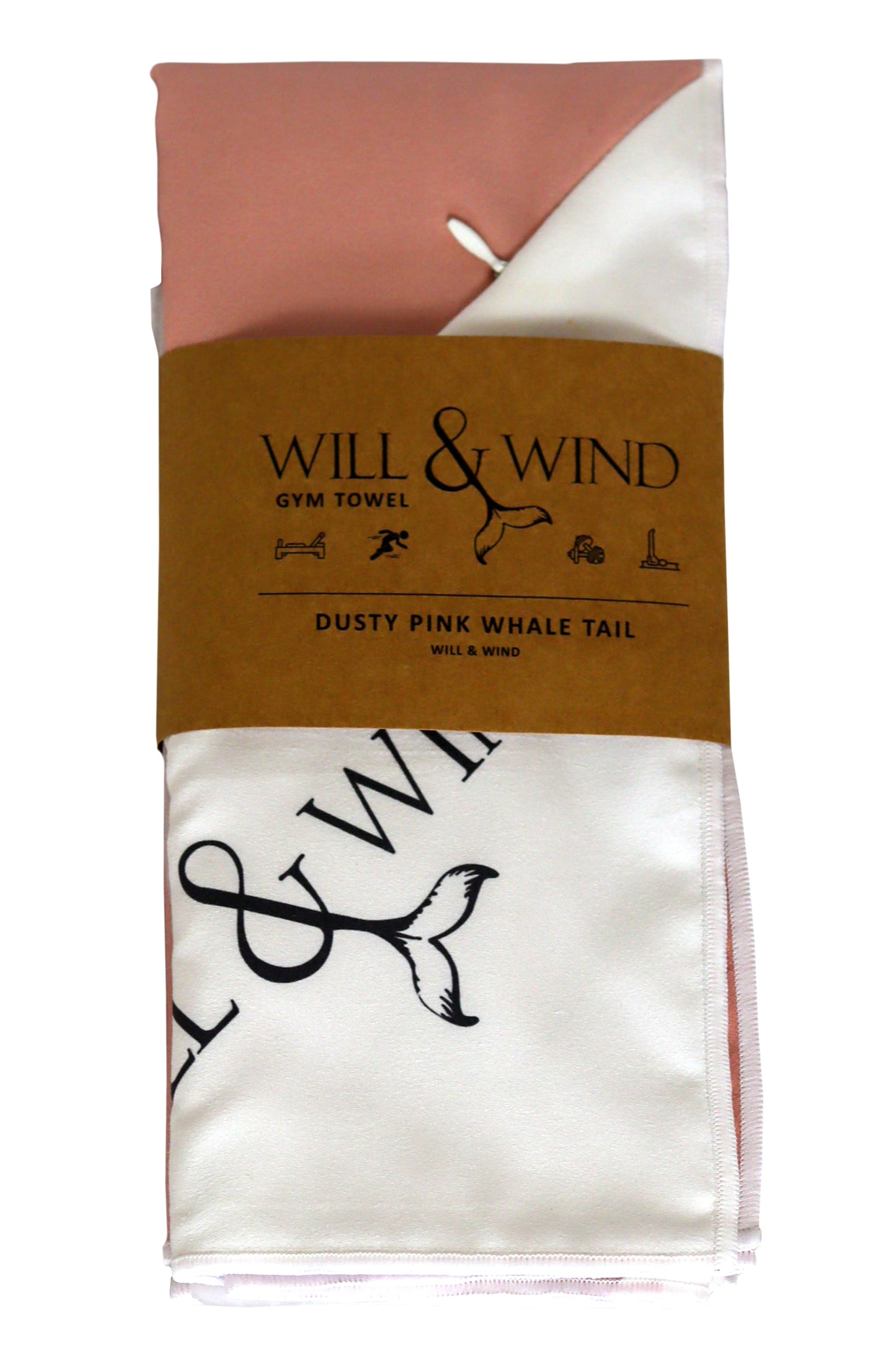 Dusty Pink Whale Tail Gym Towel