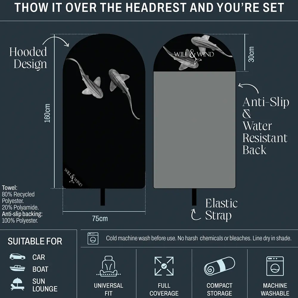 Leopards Yin Yang Car Seat Towel