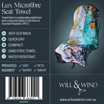 Swing tag for Kalbarri Car Seat Towel by Will and Wind