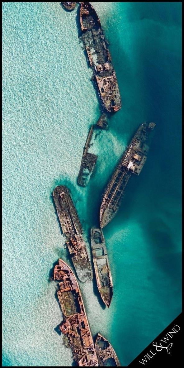 Tangalooma Wrecks, Moreton Island Travel Towel Design