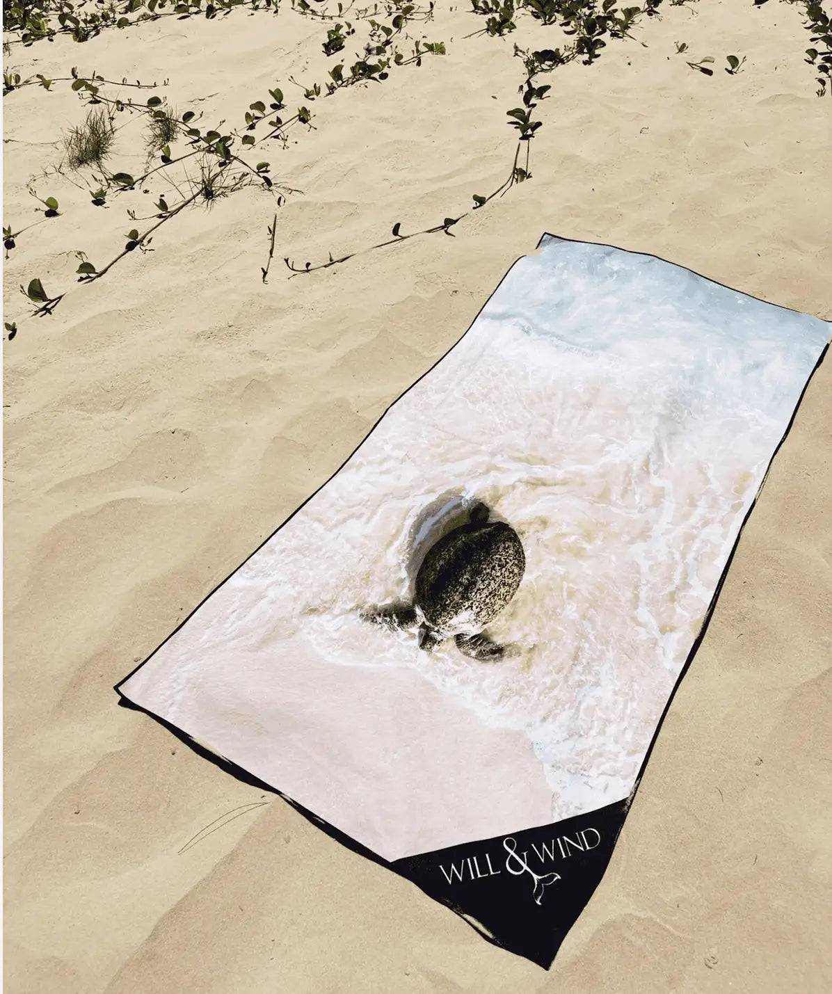 Turtle on Beach Travel Towel