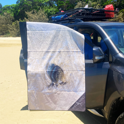 Turtle on Beach Travel Towel