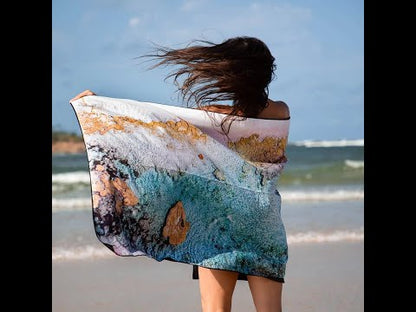 Turtle on Beach Travel Towel