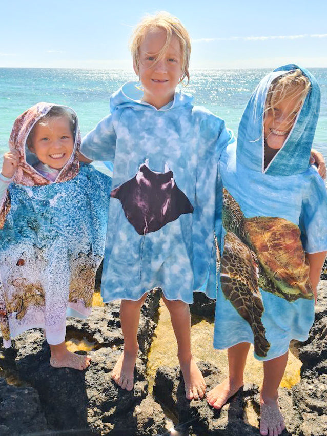Mini Manta HoodedQuick Dry Kids Hooded TowelFor the beach, travelling, camping, swimming lessons and more!Sustainably made using post-consumer plastic bottles in the form of recycled Polyester (rPET)$57.99Will and Wind